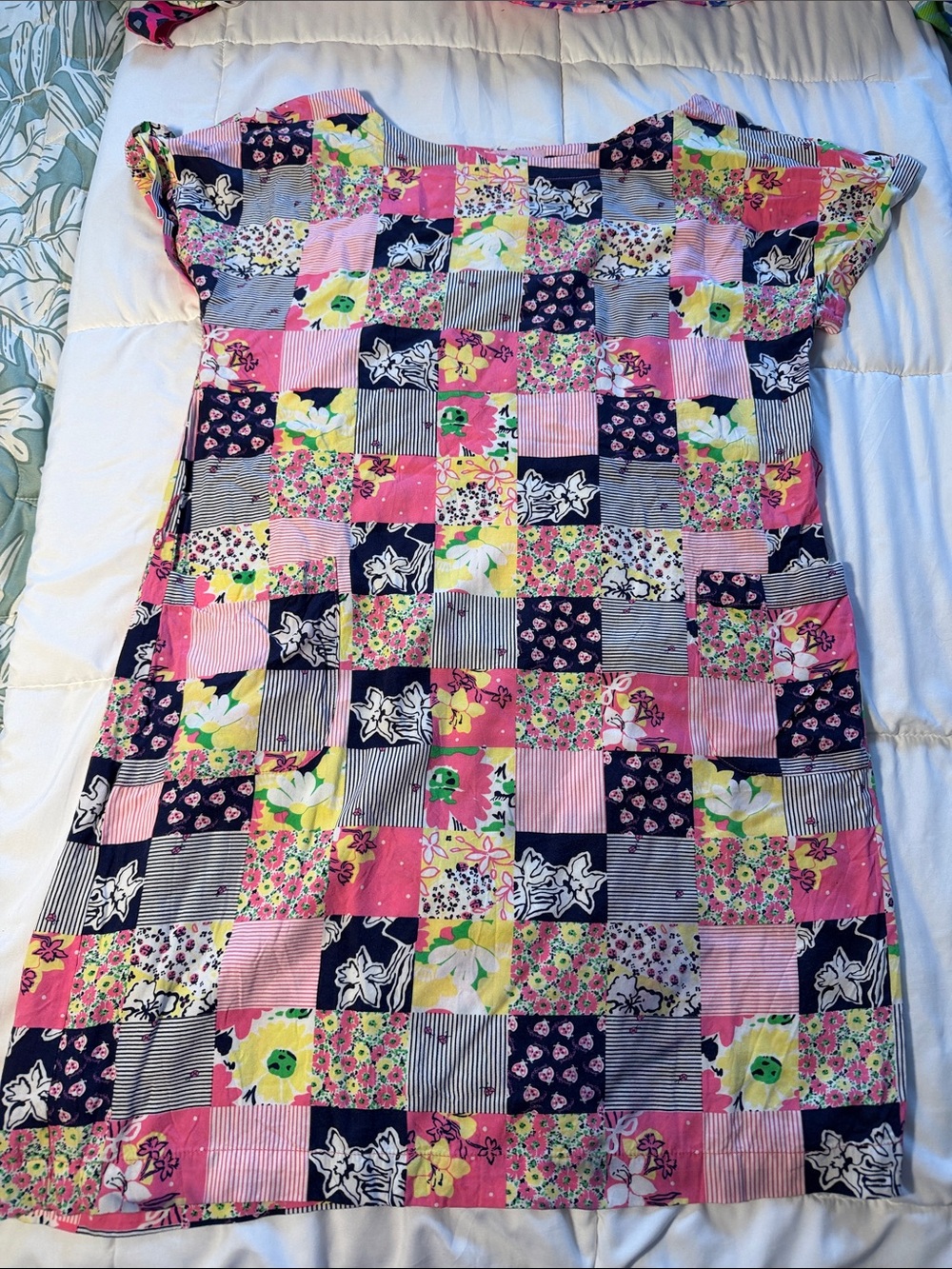 women Patchwork Pink Floral Dress